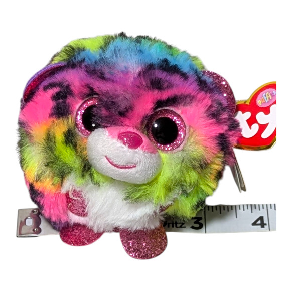 Dotty -The Leopard - Ty Puffies Collection - NWT - Bright Colorful Plushie - Picture 3 of 8